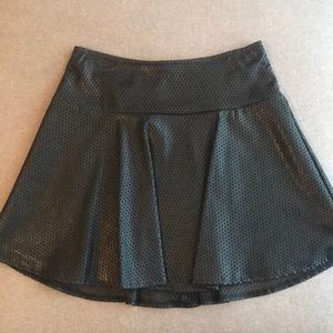 ❗️SOLD❗️Perforated black faux leather skirt